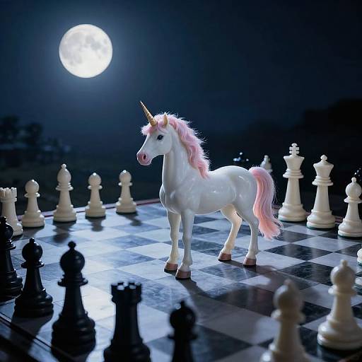 Surreal Unicorn on Colossal Chessboard