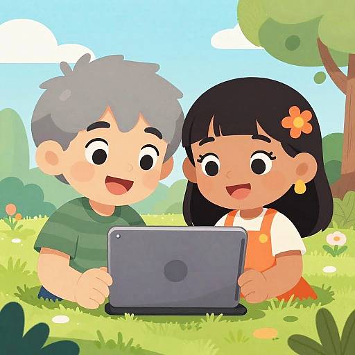 Joyful Best Friends Children's Illustration