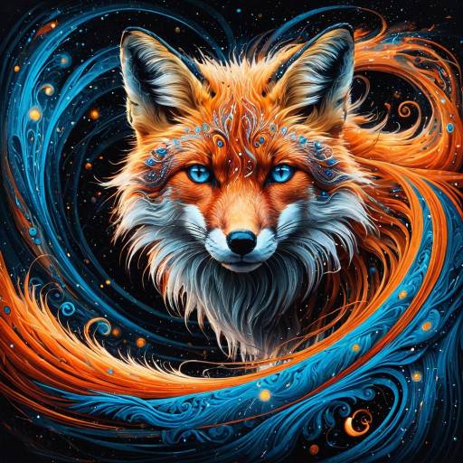 Surreal Majestic Fox with Ethereal Energy