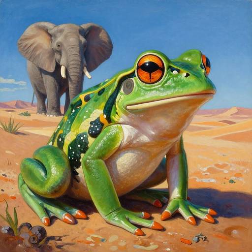 Surreal Elephantfrog in Desert