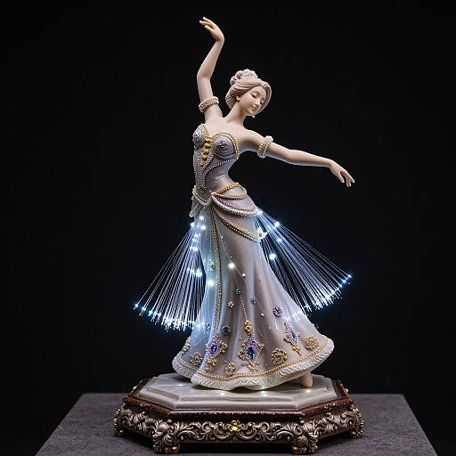 Hyper-Realistic Porcelain Dancing Figurine
