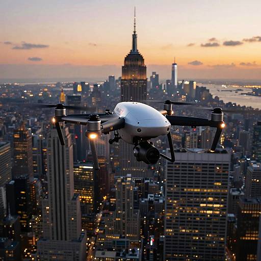 Nexar Drone Capturing Urban Sunset