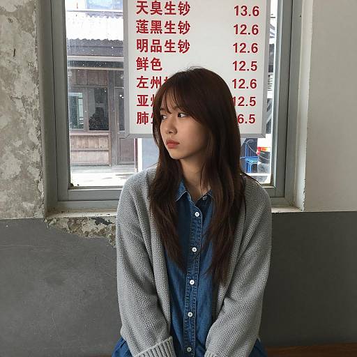 Young Woman in Worn Room Setting