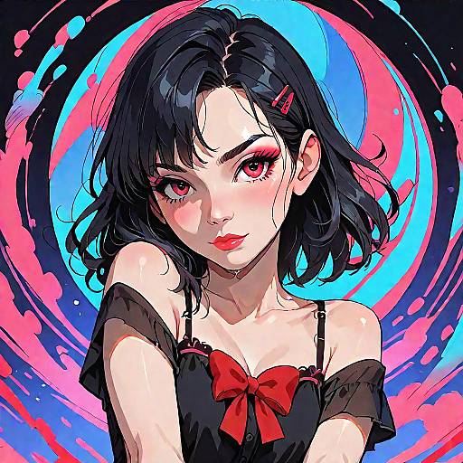 Anime Screencap: Girl in Camisole & Skirt