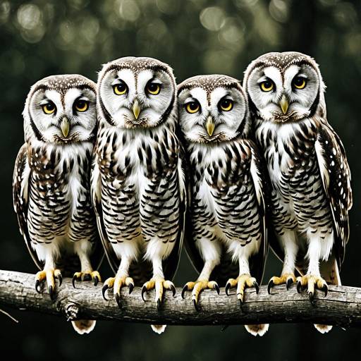 A Cheerful Gathering of Seven Owls