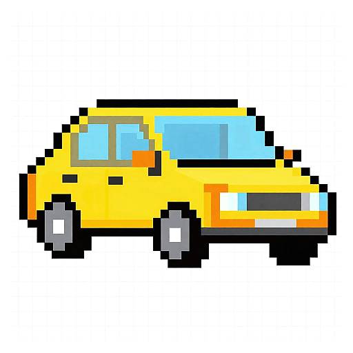 Spreadsheet Pixel Art Retro Car