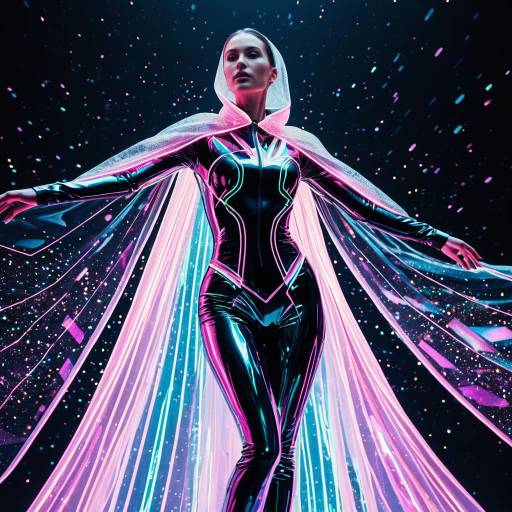 Futuristic Fashion Portrait in Neon Glow