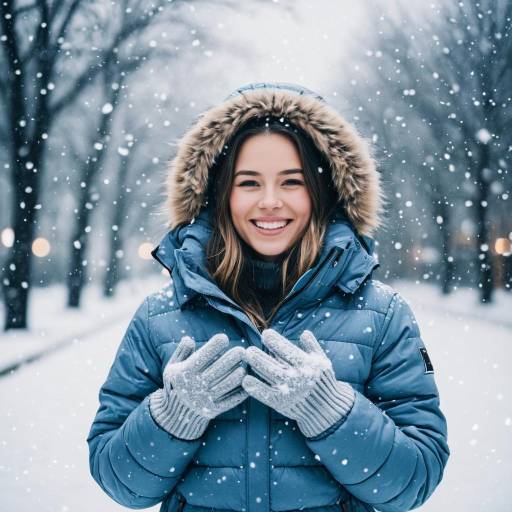 Joyful Woman in Winter Wonderland