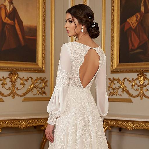 Elegant Embroidered Gown with Lace