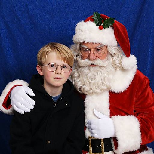 Santa Claus and Young Boy Portrait