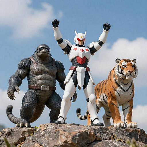 Epic Monster Assembly on Rocky Outcrop