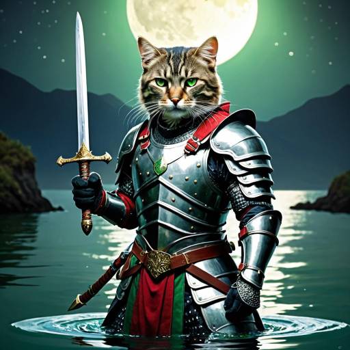 Fierce Cat Warrior with Broadsword