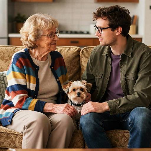 Heartwarming Moment on a Cozy Couch