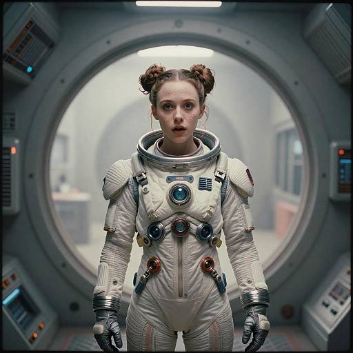 Petite Goth Astronaut Cinematic Portrait