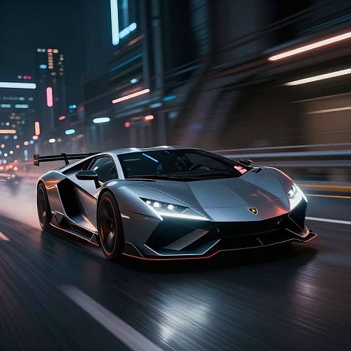 Futuristic Hypercar Night Speed Sketch