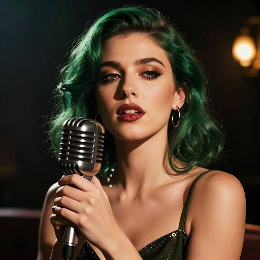 Green-Haired Singer in Jazz Club