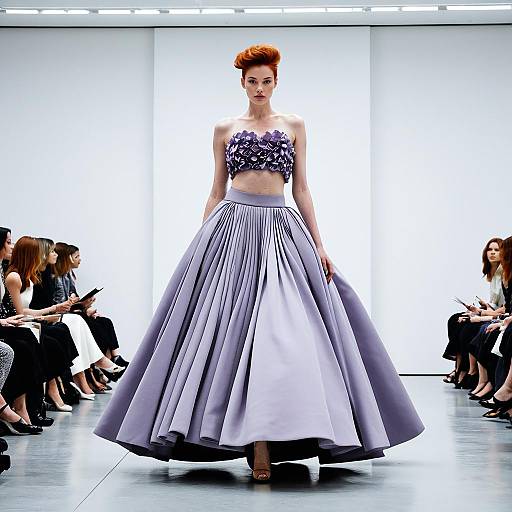 Avant-Garde Lavender Couture Gown on Runway