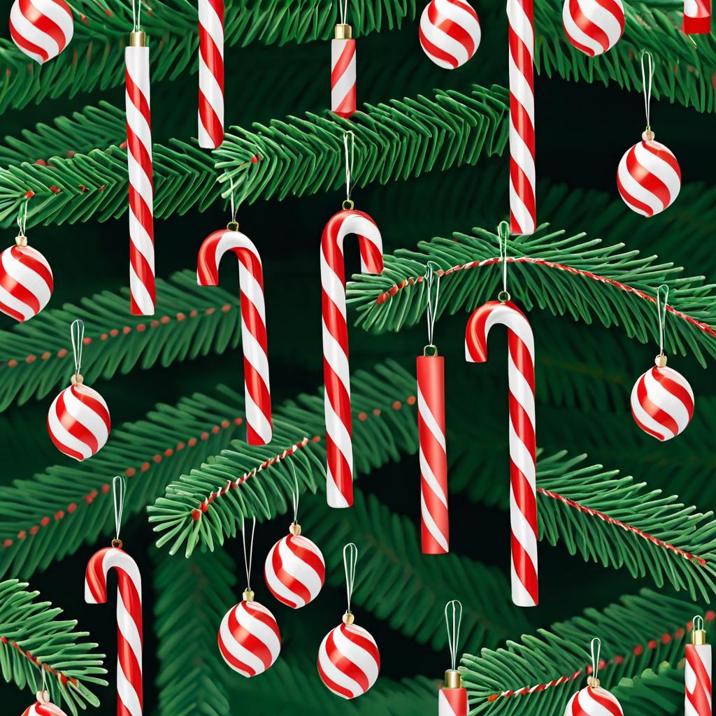 Festive Candy Cane Tree Decorations