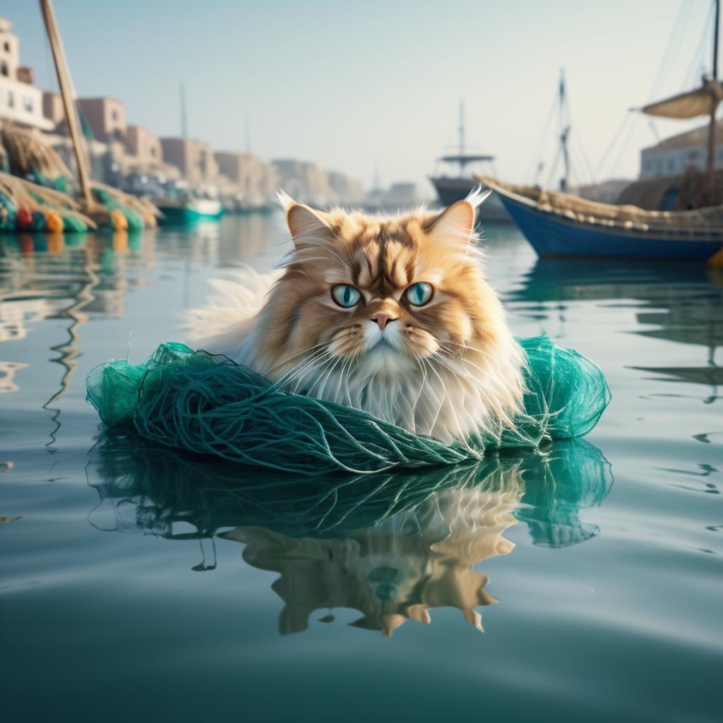 Ultra-Realistic Persian Cat in Harbor