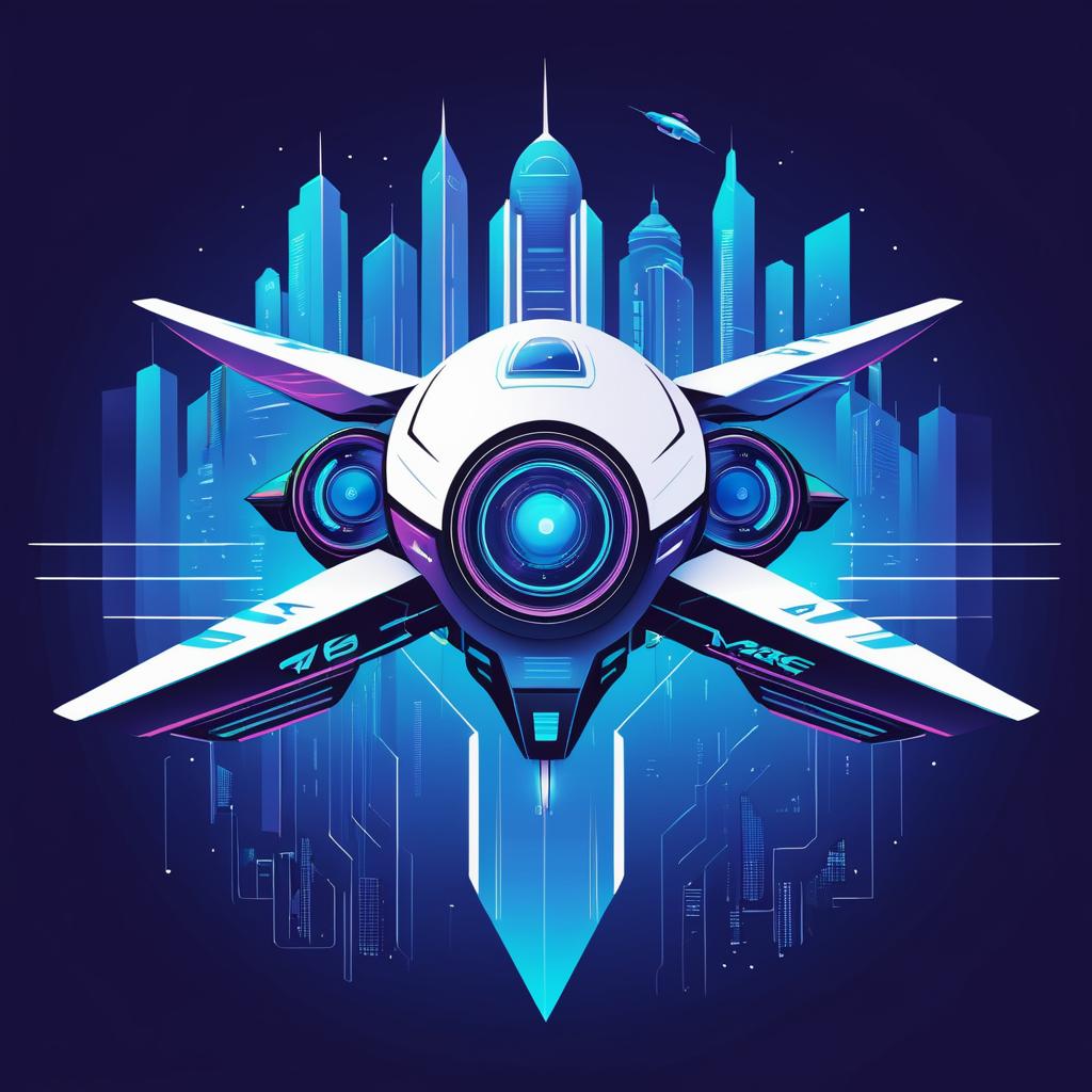 Futuristic Racing Drone T-Shirt Design