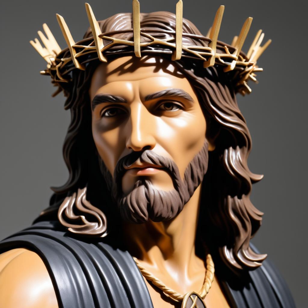 Jesus with Slingshot and Crown of Thorns