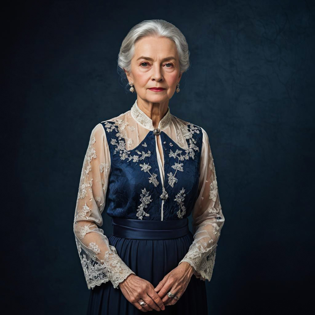 Elegant Portrait of a Graceful Elderly Lady