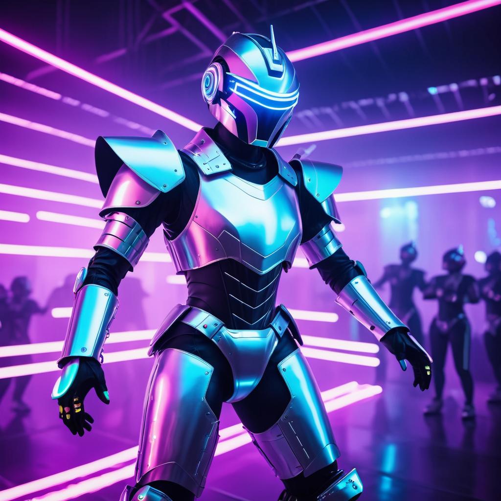 Futuristic Robot Dancing at Neon Rave