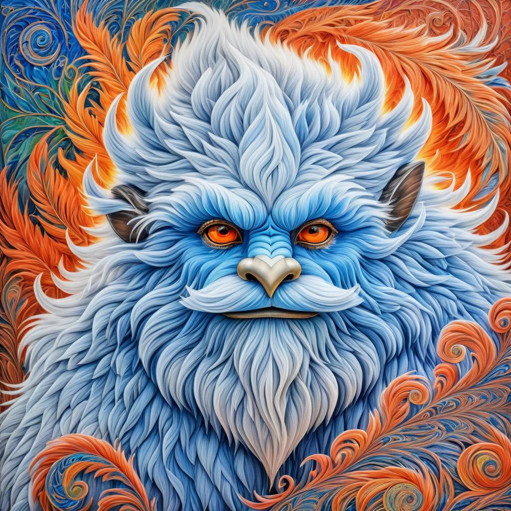 Hyper-Detailed Yeti in Neo-Impressionist Style