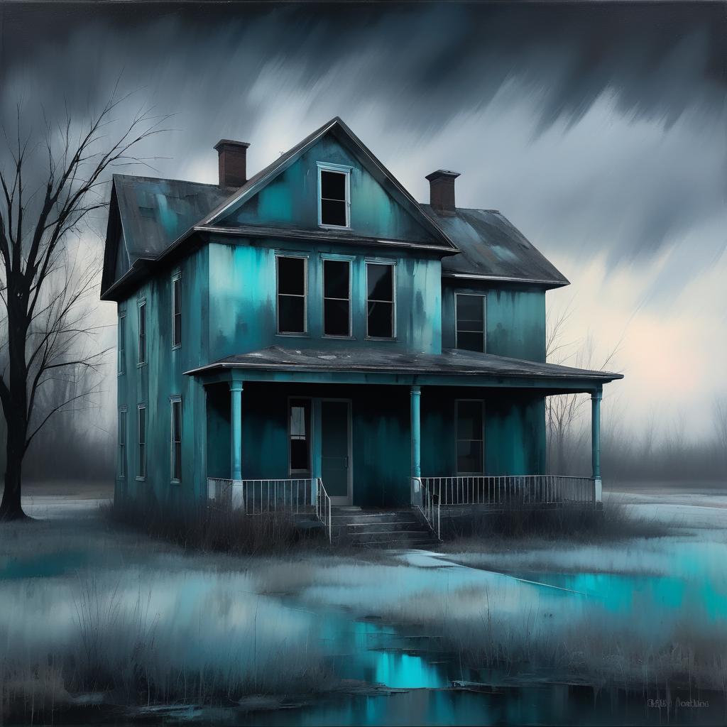 Melancholic Serenity: Surreal Abandoned House