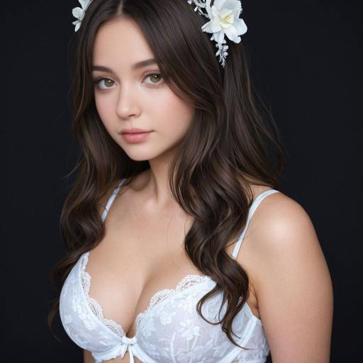 Portrait of woman in black lace lingerie