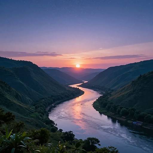 Tranquil Twilight River Landscape