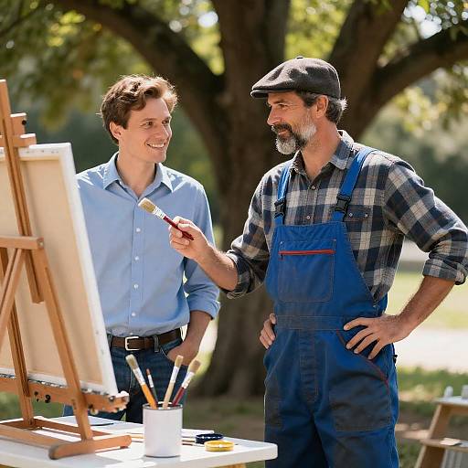 Two Artists Enjoying Nature's Beauty