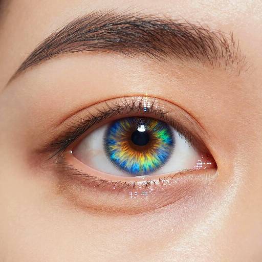 Futuristic Eye Color Transformation Close-Up