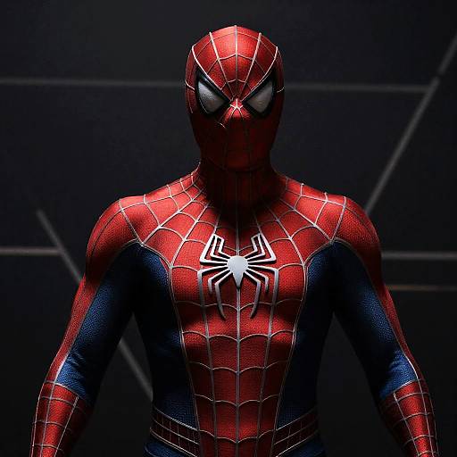 Intense Superhero in Spider Web Costume