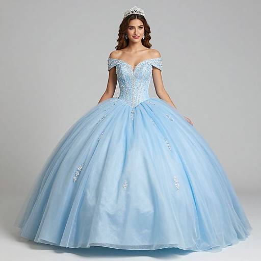 Sky Blue Quinceanera Ball Gown Dress