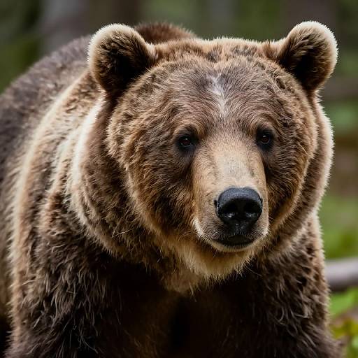 Close-up Grizzly Bear in Woods