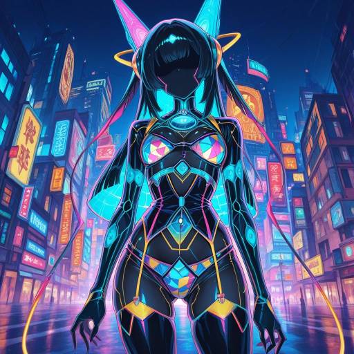 Dynamic Futurism: Model in Neon Lingerie Dynamic Futurism: Model in Neon Lingerie