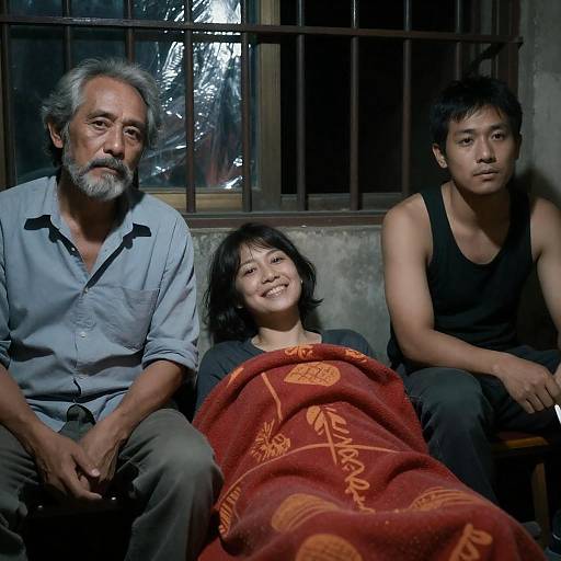 Portrait of Three Friends in Shadows