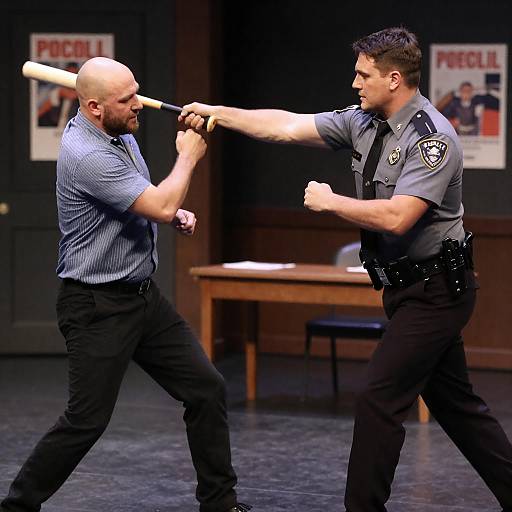 Staged Police Officer Bat Strike Scene