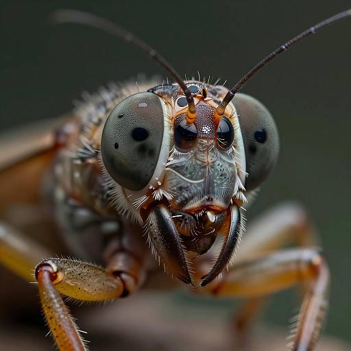 Ultra-Macro Photography of Cricket Face