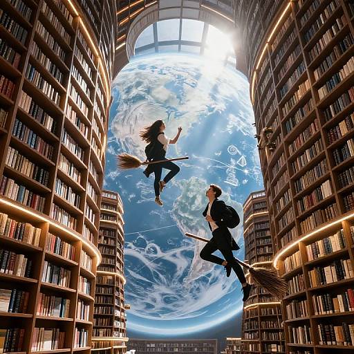 Librarians Soaring in Inverted Library