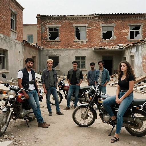 Urban Grit: Motorcycles in Ruins