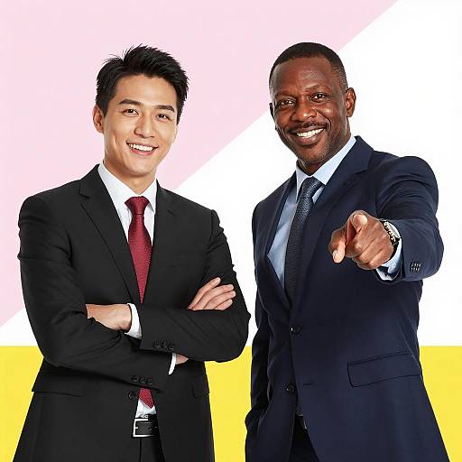 Diverse Duo in Stylish Suits