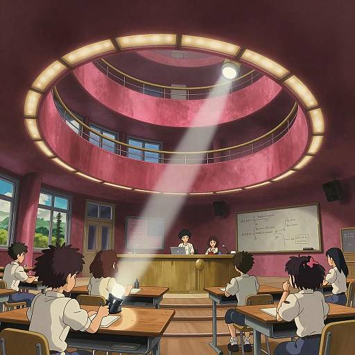 Afrofuturistic College Classroom Spiral Interior