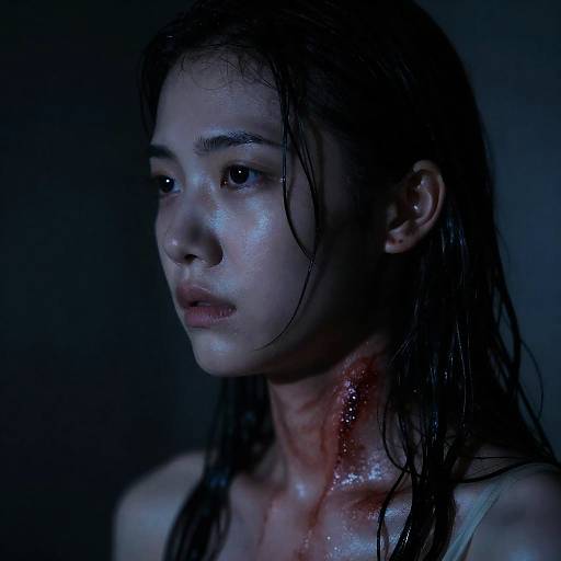 Intense Portrait of Vulnerability and Strength