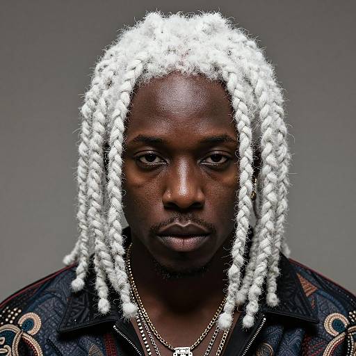 Portrait of Man with White Dreads