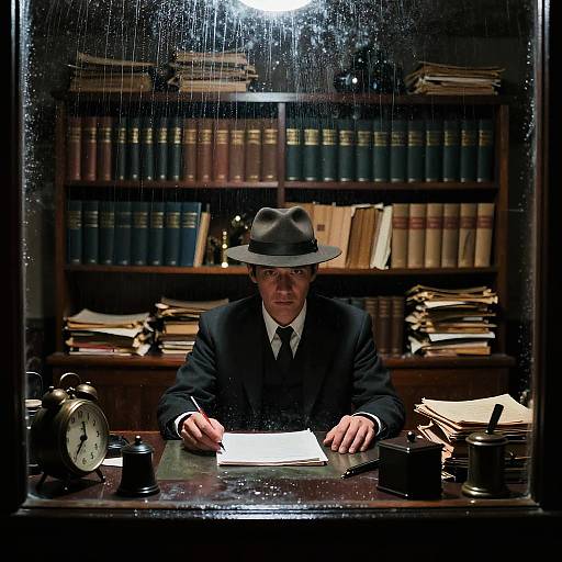 Film Noir Detective Office Scene