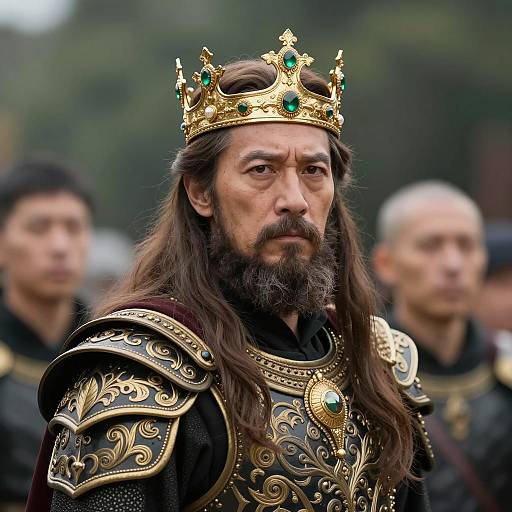 Regal Middle-Aged Man in Ornate Armor