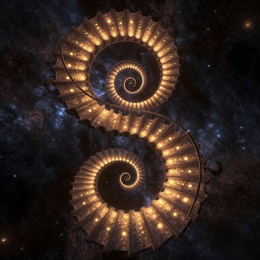 Ethereal Cosmic Spiral Staircase