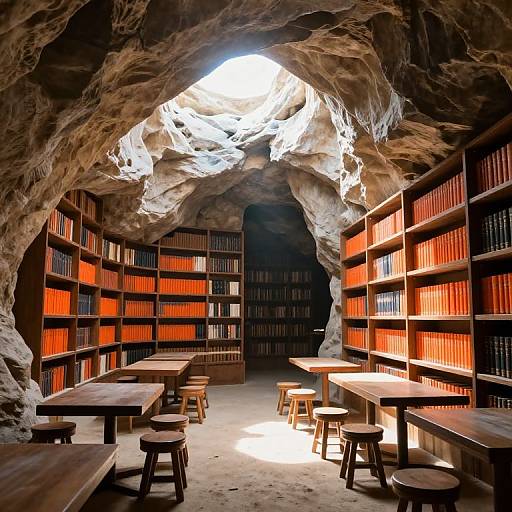 Sunlit Otherworldly Rock Library